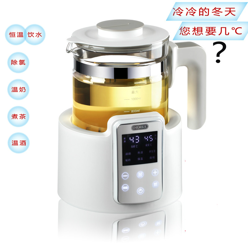 恒温电热水壶玻璃温度时光旧巷可调保温电加热烧自动煮茶壶智能水壶 C款新版恒温壶+滤网带