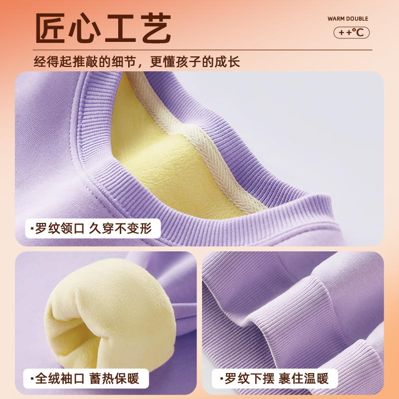 拜年服男童冬装加厚新款童装加绒卫衣儿童龙年拜年服 WAH