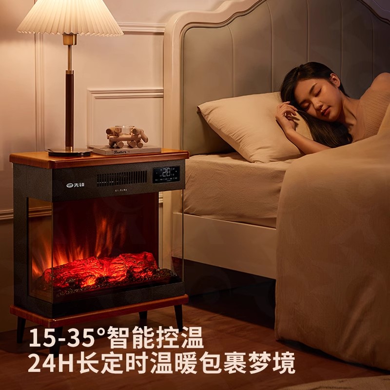 先锋中式壁炉取暖器3d仿真火焰取暖炉暖气炉暖风机家用节能客厅 DBL-GY1R木纹款高清大图