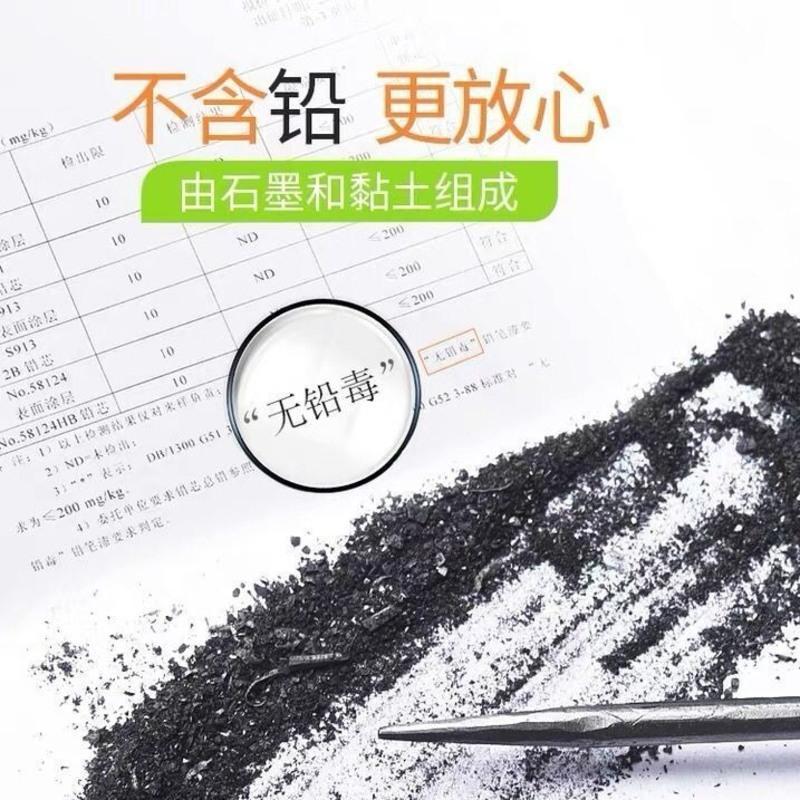 考试专用2b三角杆铅笔套装小学生无毒橡皮擦铅笔文具学习用品批发 高档2B三角杆铅笔 12支铅笔 [赠2铅笔帽+4握笔器]