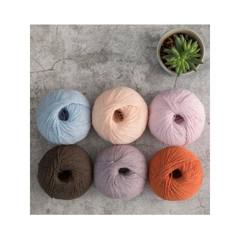 羊绒线编织手工钩针毛线手工diy毛线织围巾毛线团33浅蓝