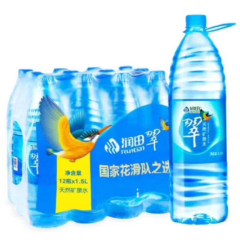 晋唐 润田翠天然矿泉水 瓶装1.5L*12瓶 彩塑包