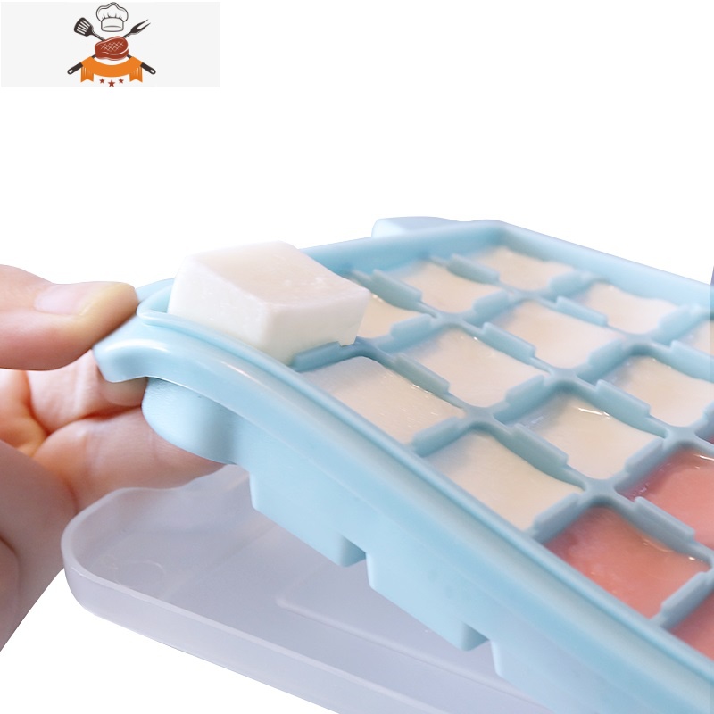 硅胶冰格制冰盒自制辅食做冰球器宿舍速冻器家用冰箱冻冰块模具 敬平 [蓝色36格][铂金食品级硅胶 安全无异味]高清大图