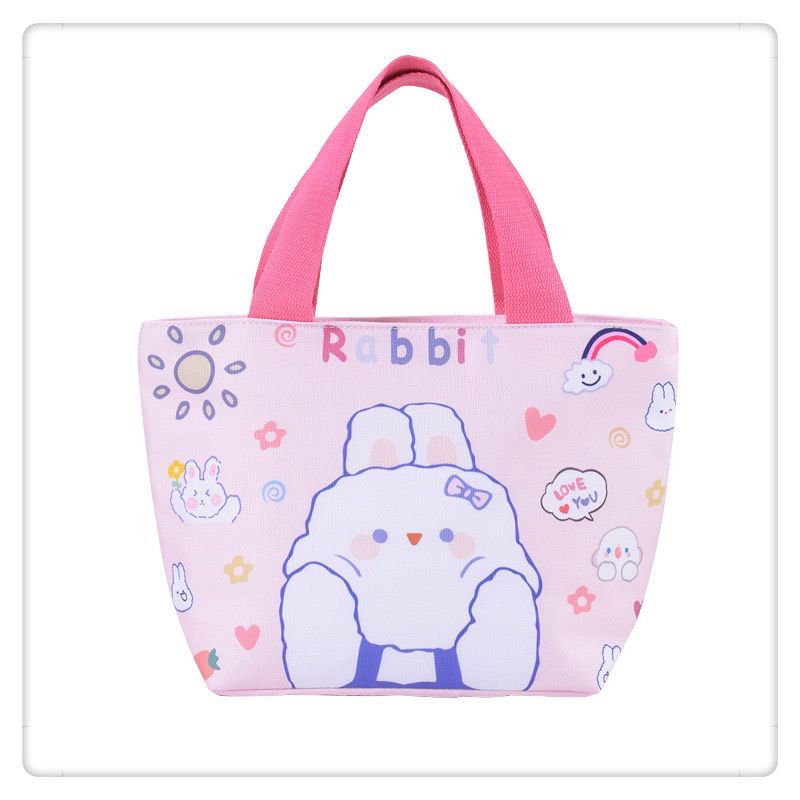 上班族学生卡通可爱保温包带饭包铝箔内里手提便当包装餐盒饭袋子