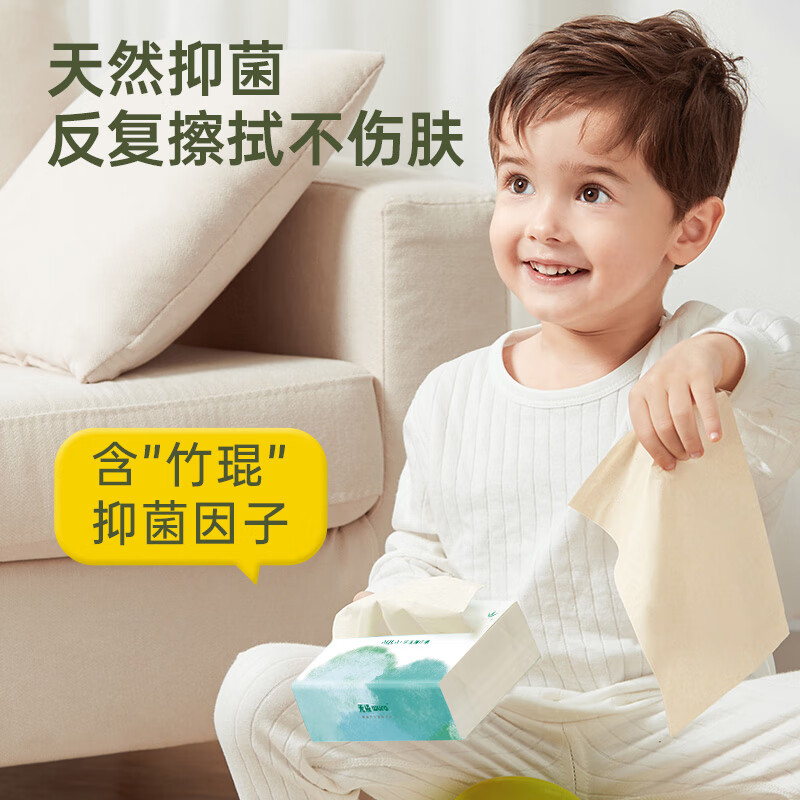 无染 竹纤维湿柔纸巾尊享装 12包装高清大图