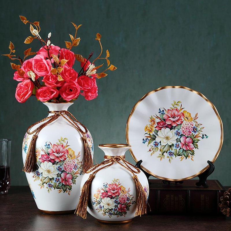 酒柜装饰品摆件陶瓷花瓶客厅玄关电视柜现代欧式创意摆设家居饰品