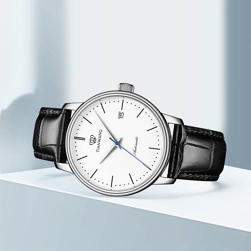 天王表情侣表皮带自动机械表时尚休闲男表精致百搭女表腕表送生日礼物推荐5914高清大图