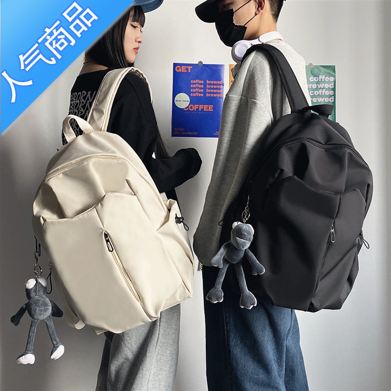 封后书包男大学生ins潮酷简约大容量双肩包女初中生高中生旅行包背包旅行包男女高清大图