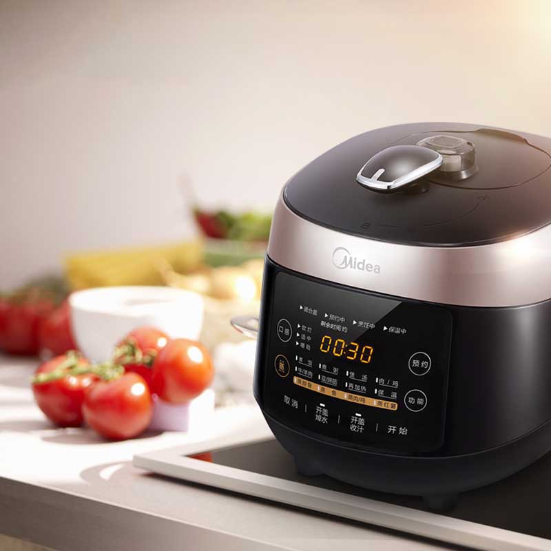 美的电压力锅5L多功能智能微电脑式压力锅MY-SS5048P高清大图