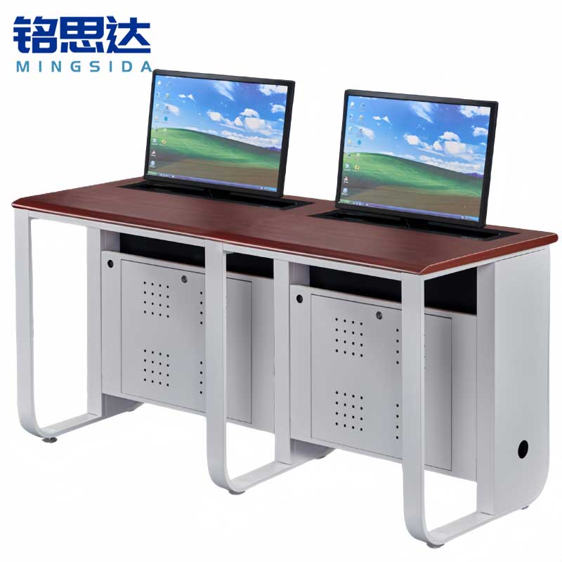 铭思达升降电脑桌双人位张高清大图