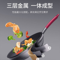 康巴赫炒锅32cm无涂层钛不粘炒锅平底煎锅电磁炉燃气灶KGT-C32A