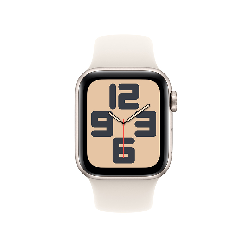 MXHR3CH/B Apple Watch SE 蜂窝 40 毫米星光色铝金属表壳 星光色运动型表带-S/M