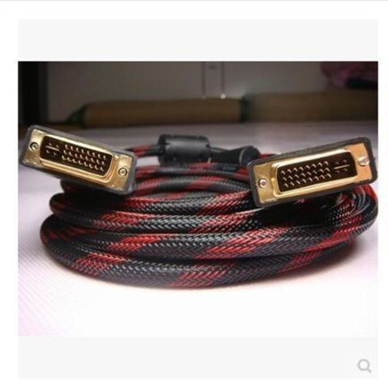dvi线245电脑显示器连接线dvii高清视频线双通道15米3米10米红黑15米