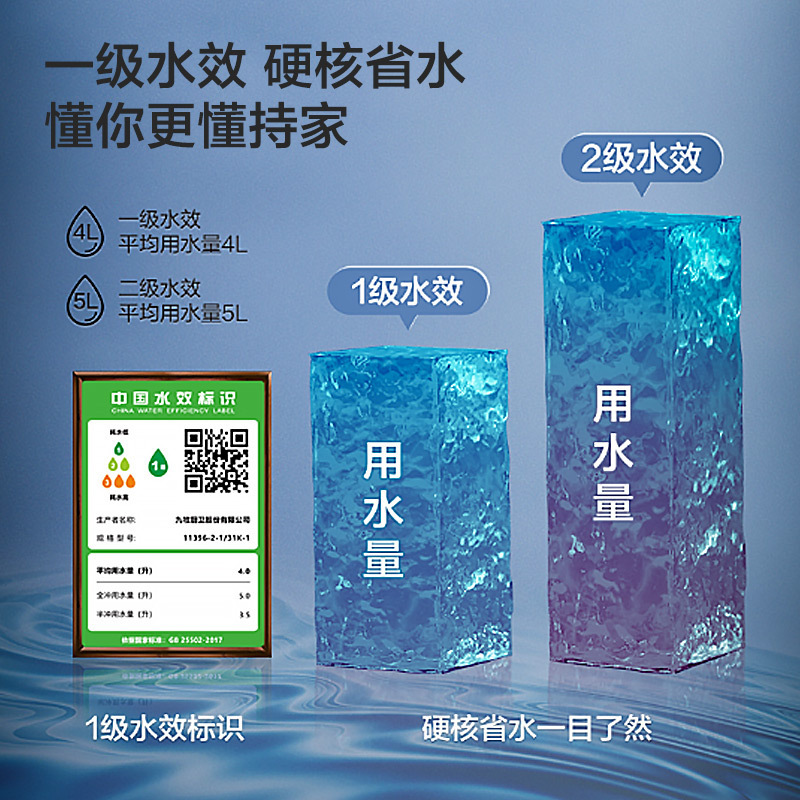 九牧卫浴家用卫浴马桶一体式防臭一级水效抗菌抽水马桶坐便器节水连体马桶11396+淋浴器36362