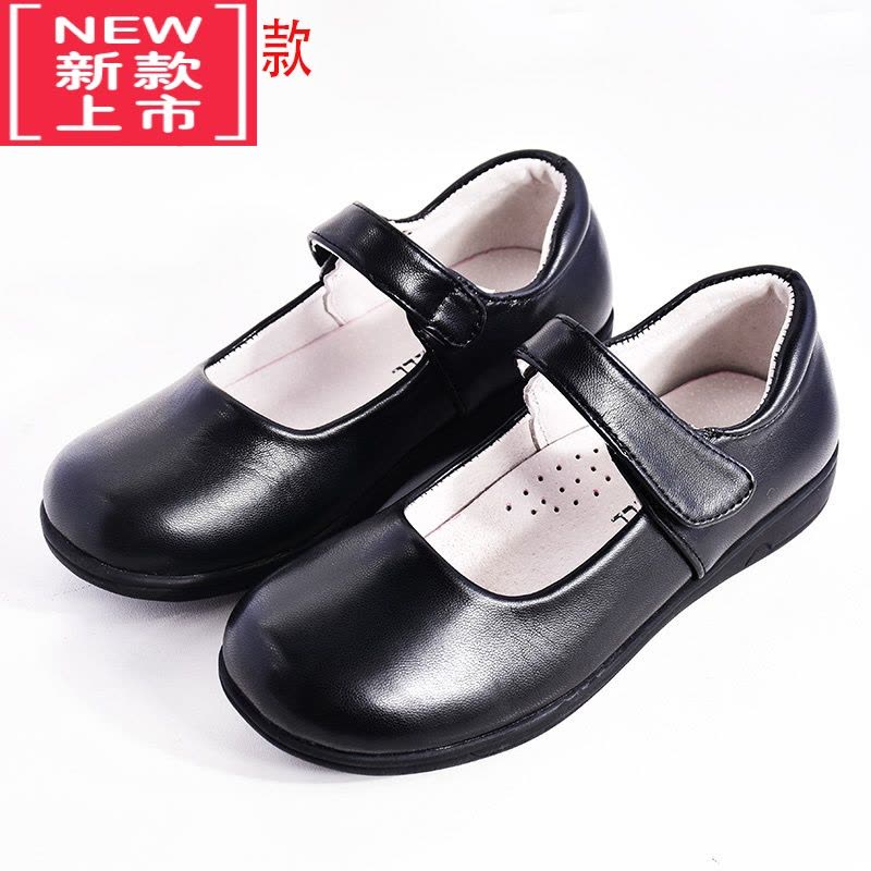 可莉允女童黑色皮鞋学校儿童表演出礼仪学生合唱校鞋小孩舞台走秀公主鞋运动休闲鞋图片