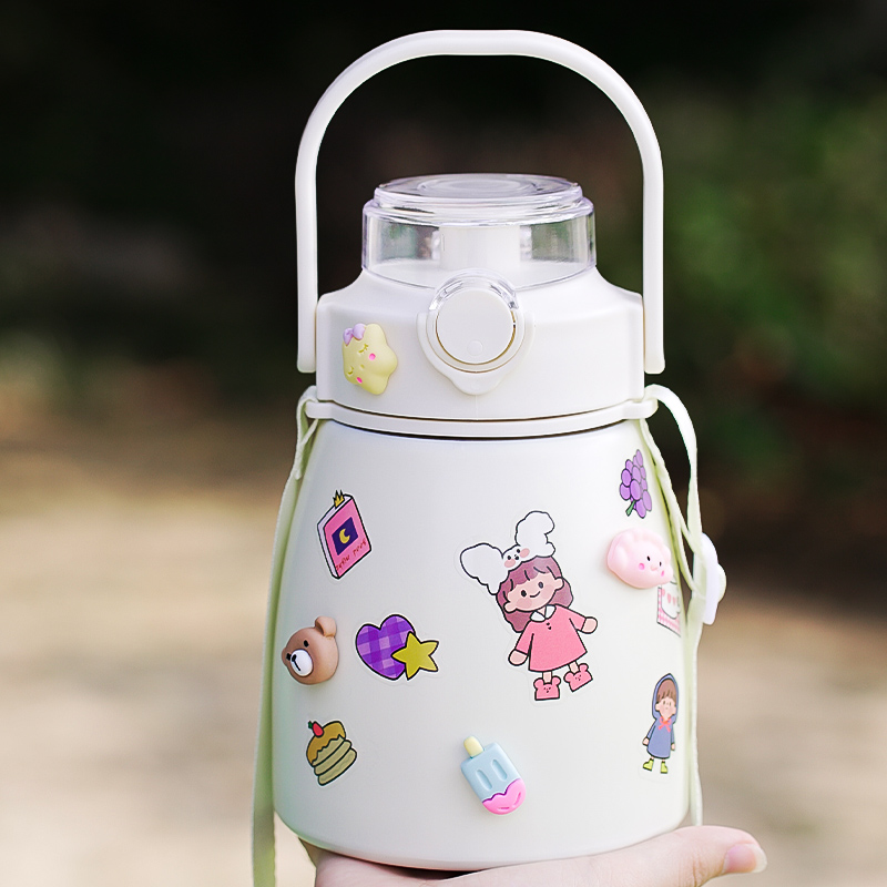 大容量吸管保温杯304不锈钢大肚高颜值可爱水杯女潮流便携学生杯参数