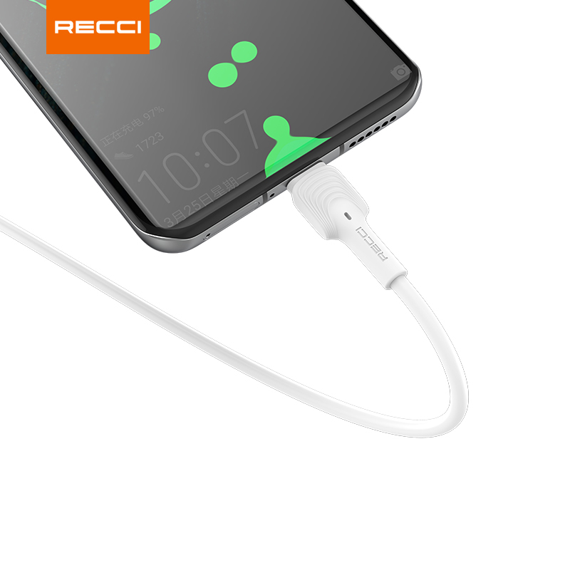 Recci锐思浪潮数据线1米线长RTC-N26M适用于小口Micro安卓手机充电线多口可选小米华为白色