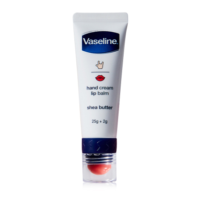 凡士林(VASELINE)手霜唇膏二合一 臻醇乳木果 25g+2g 正品保湿滋润[联合利华]