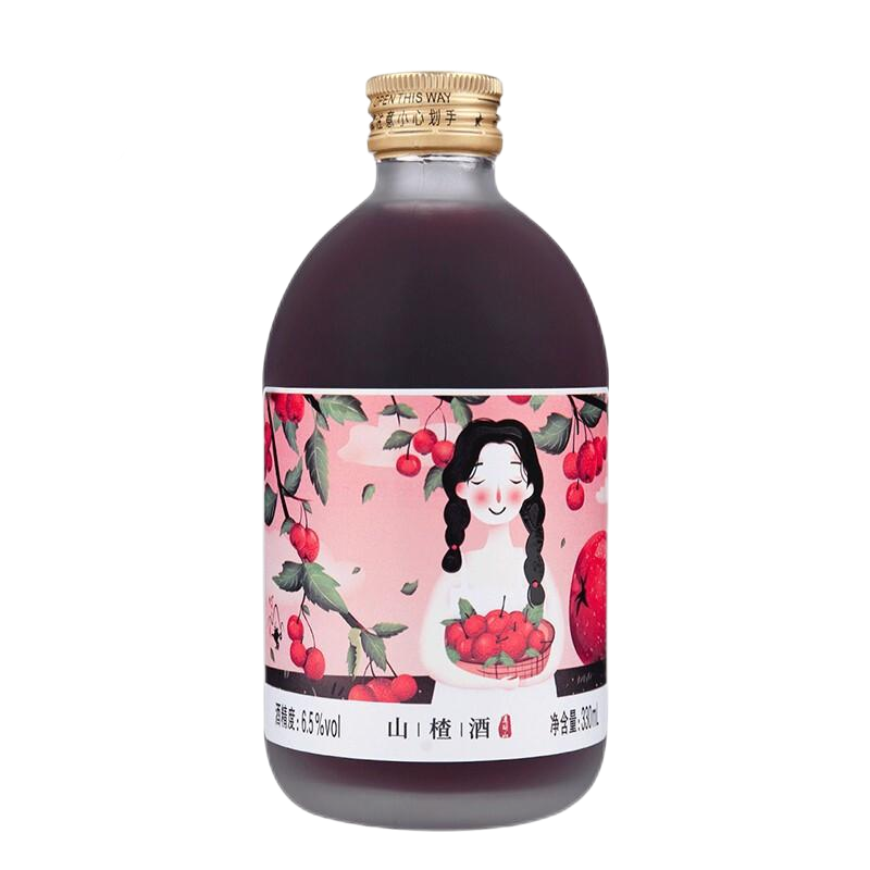通明山新国货 果酒蜜桃山楂蓝莓荔枝青梅南果梨味 330ml*6瓶礼盒装 低度微醺 高颜值网红果酒酸甜开胃酒