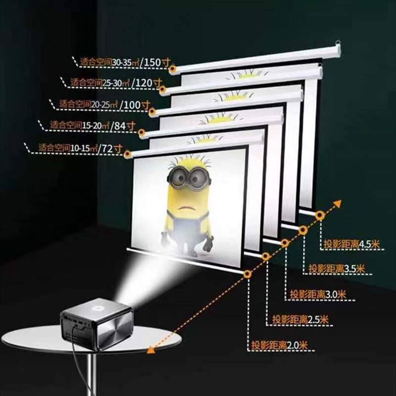 投影机电动抗光幕布自动升降高清壁挂电动遥控投影仪屏幕布100寸16:9