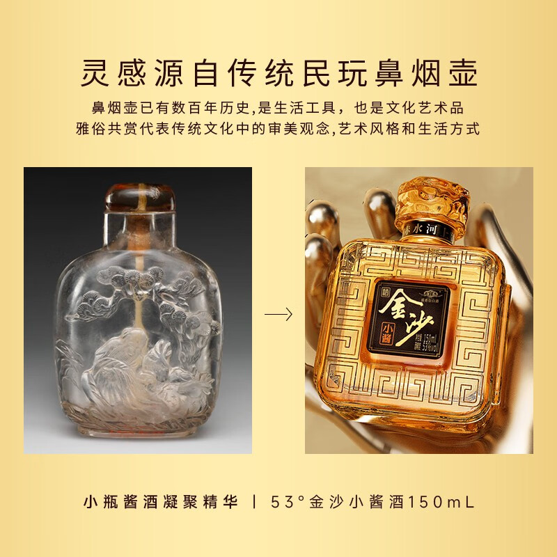 {重磅新品}金沙小酱酒53度150ml*4组合装 光瓶酒白酒酱香型金沙酱酒高清大图