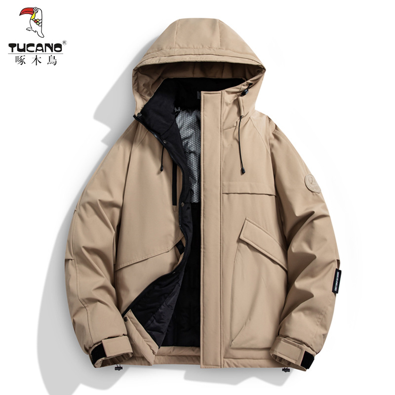 啄木鸟冲锋衣秋冬季石墨烯棉衣男加绒加厚保暖夹棉衣防寒休闲外套高清大图