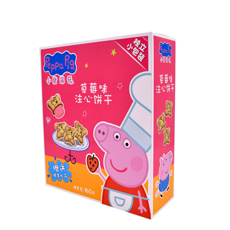 小猪佩奇佩琪(peppapig)草莓味注心饼干160g儿童零食礼物