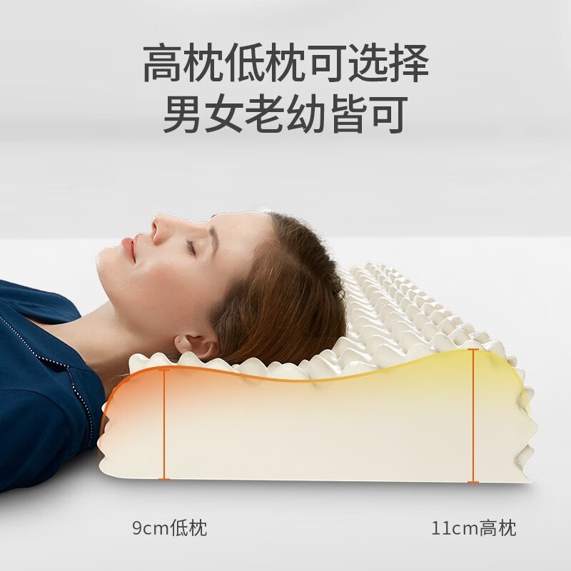 佳奥 波浪颗粒乳胶枕2只装 J13B26AW2-BK*2高清大图