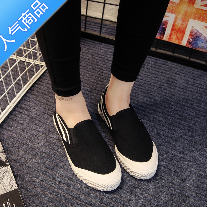 SUNTEK2023春季新款经典帆布鞋女平底学生韩版文艺百搭小清新休闲板鞋子高清大图