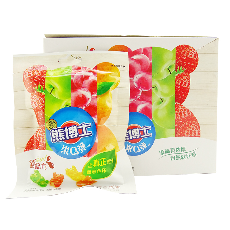 徐福记熊博士橡皮糖综合果味600g60gx10包儿童喜爱糖果