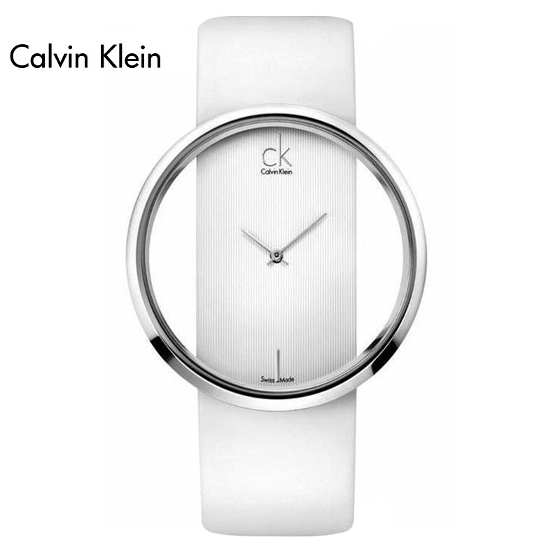 卡尔文·克莱恩(Calvin Klein) 手表 GLAM系列 镂空时尚 皮革表带 石英女士腕表k9423101
