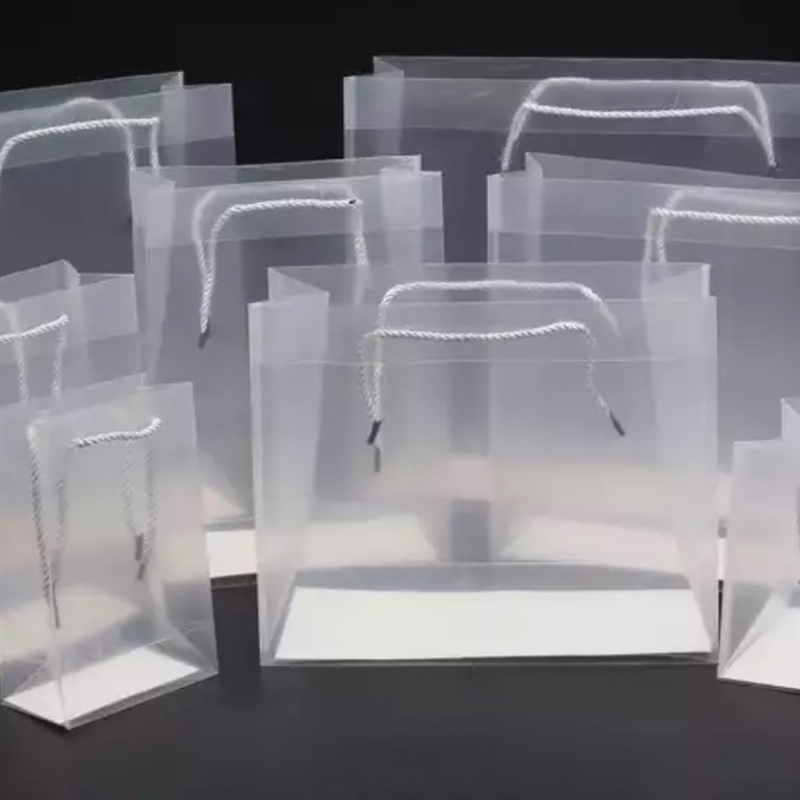 PP透明磨砂礼品手提袋PVC塑料包装袋 PP广告礼品袋定做 横版30x13x25 数量408个
