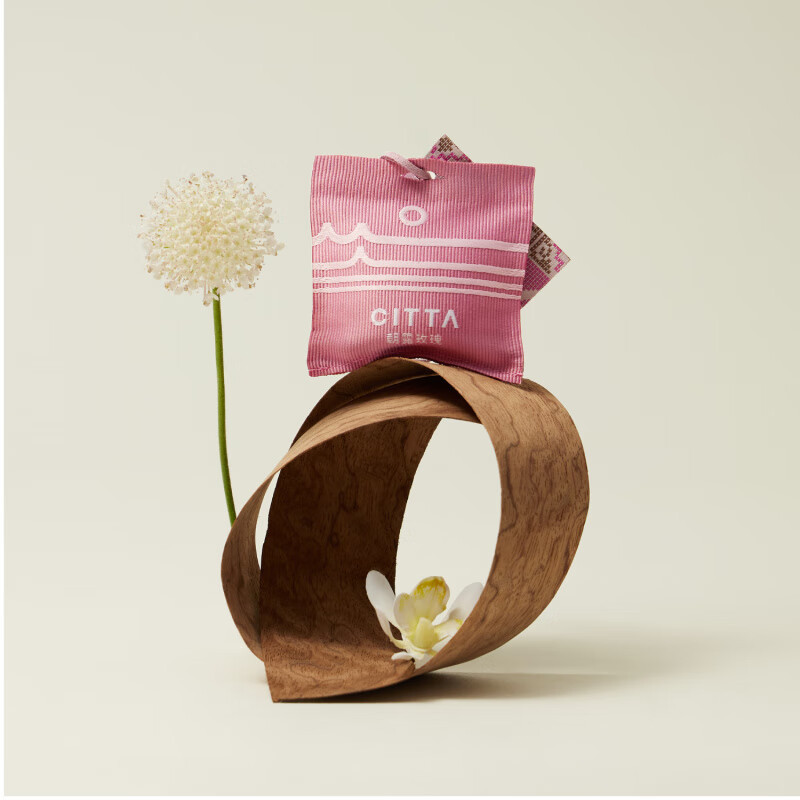 CITTA 车载香包持久留香空气清新出风口挂件 (朝露玫瑰)-粉色 金山玫瑰系列·车载香包朝露玫瑰