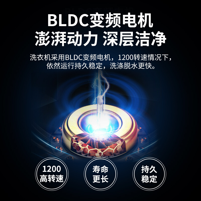 威力(WEILI)8公斤全自动滚筒洗衣机 变频一级能效 3D蒸汽洗除菌洗 15分钟快速洗XQG80-1278DP