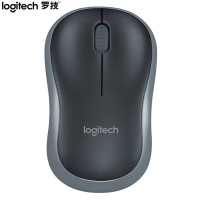 罗技(Logitech)M185(M186) 鼠标 无线鼠标 办公鼠标 对称鼠标 黑色灰边 带无线2.4G接收器 DMS