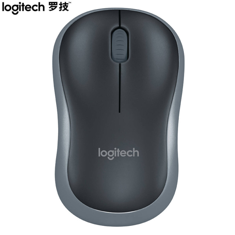 罗技(Logitech)M185(M186) 鼠标 无线鼠标 办公鼠标 对称鼠标 黑色灰边 带无线2.4G接收器 DMS