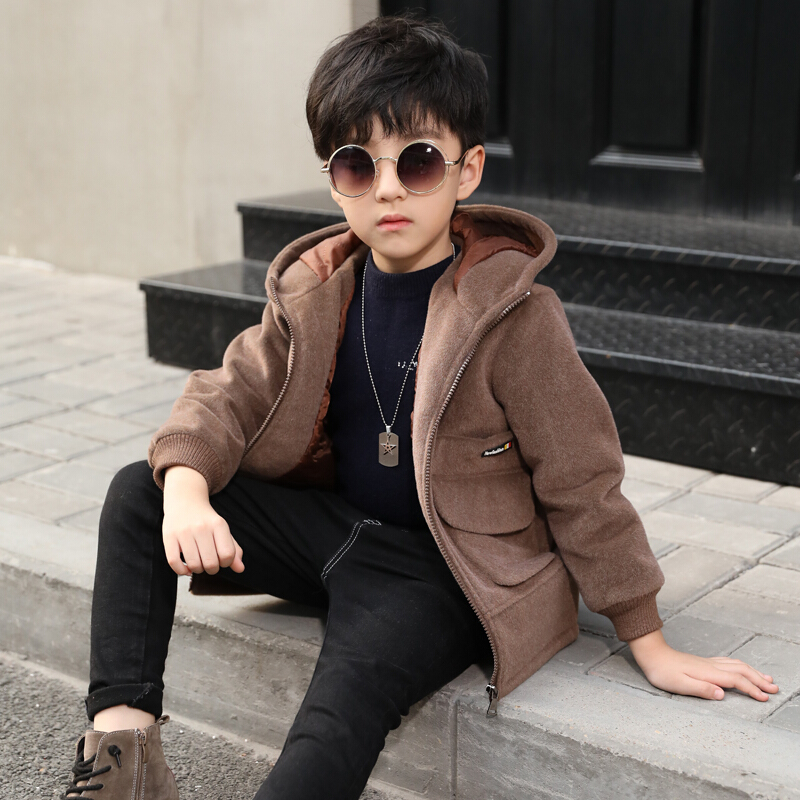 迪鲁奥diluao童装秋冬款男童外套加厚保暖中长款2021新款男宝宝彩貂绒
