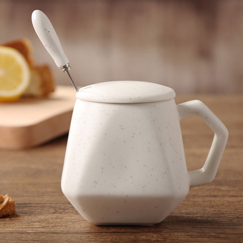 创意杯子简约陶瓷水杯马克杯咖啡杯带盖