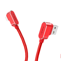 品胜苹果双弯头数据线1.2米 iPhone11 pro/Xs/Xr/8/7plus手机充电线游戏专用铝合金编织线 红色