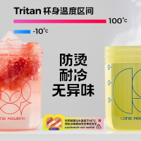 览萌Lane Mouen粉红+玫红肩带随行吸管杯大容量高颜值女生便携带奇趣杯