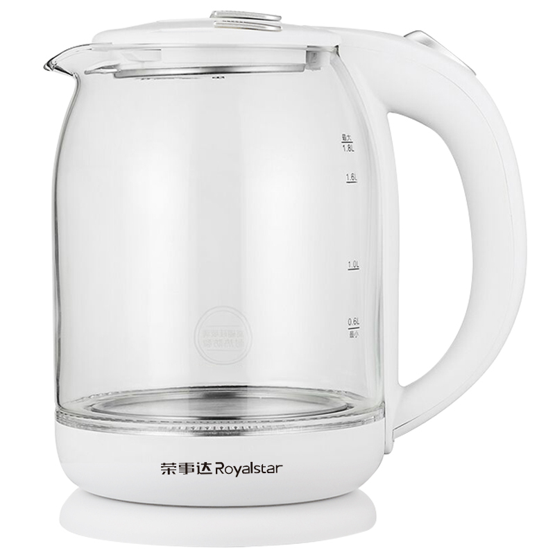 白色 荣事达电热烧水壶全自动断电家用玻璃煮器电水壶