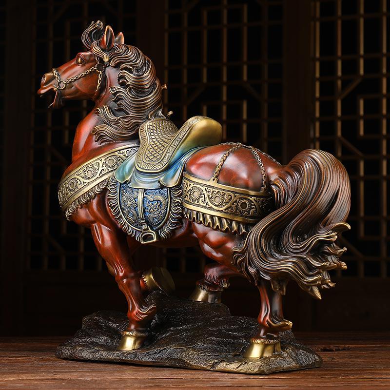 美帮汇铜唐马摆件马到成功铜马将马战马别墅客厅办公室图片