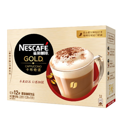 雀巢(Nestle)金牌馆藏 卡布奇诺 速溶咖啡 19gX12条 倪妮同款