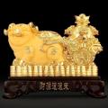 生肖猪摆件风水金猪工艺品创意白菜客厅装饰品礼乔迁新居礼品_371_507