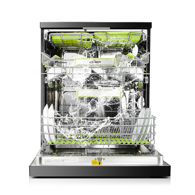 chef厨师电器13套容量全自动嵌入式不锈钢家用洗碗机dw698b视频