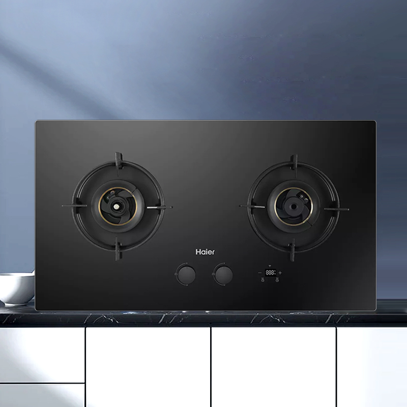 海尔(Haier)燃气灶5.0kW台嵌两用钢化玻璃燃气灶JZT-QHA938U(12T)智慧防干烧瞬燃点火系统