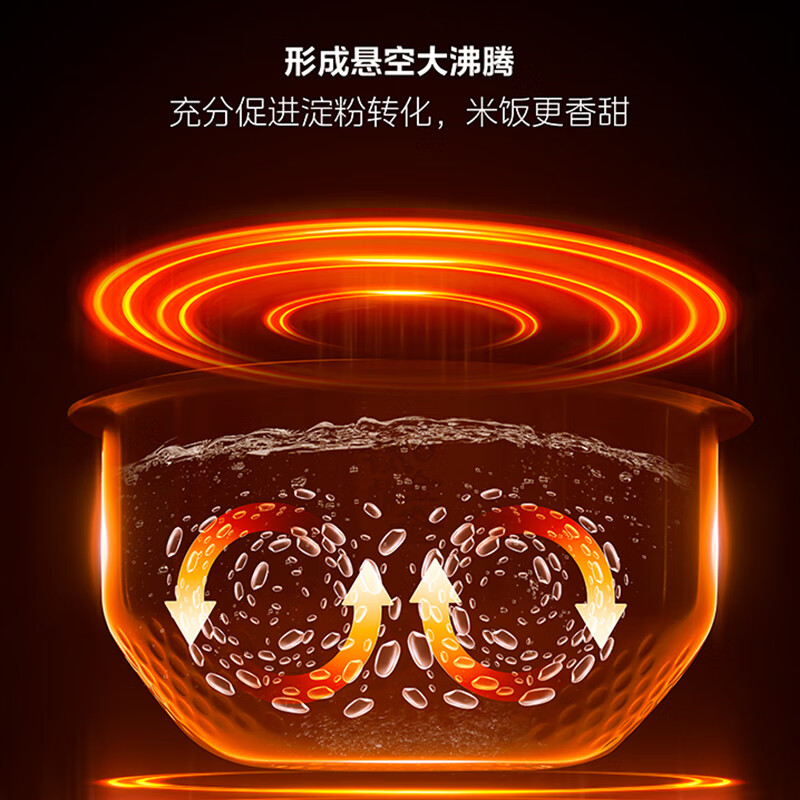 美的电饭煲家用赤炎臻香4L钛金鼎釜立体IH加热大火力多功能智能WiFi电饭煲线下同款 MB-EFB4025H高清大图