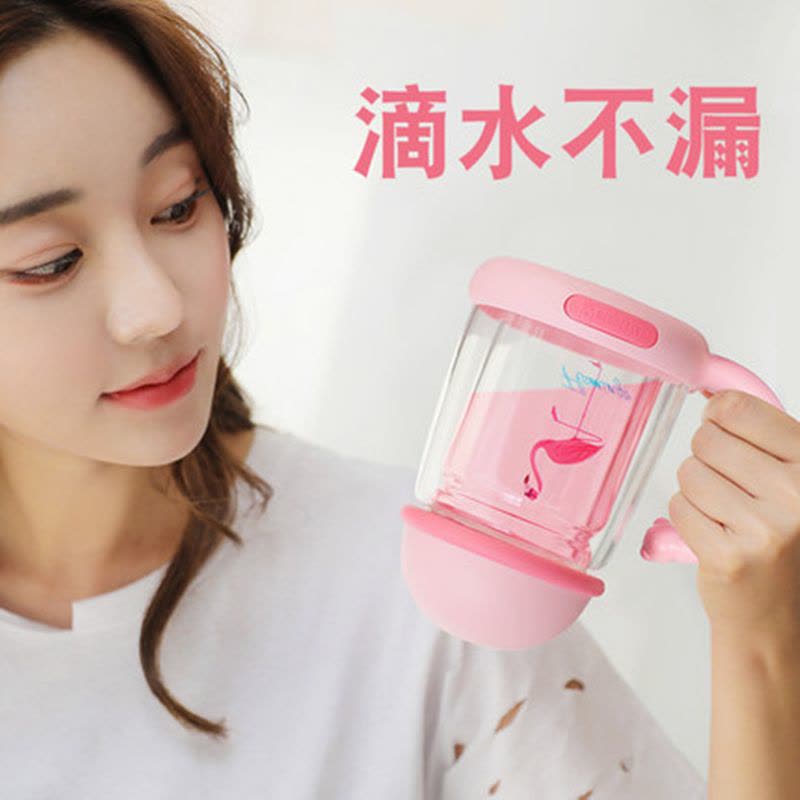 冰激凌杯具熊BEDDYBEAR杯子单双层耐热玻璃杯女花茶杯过滤办公便携创意可爱水杯320ml双层玻璃图片