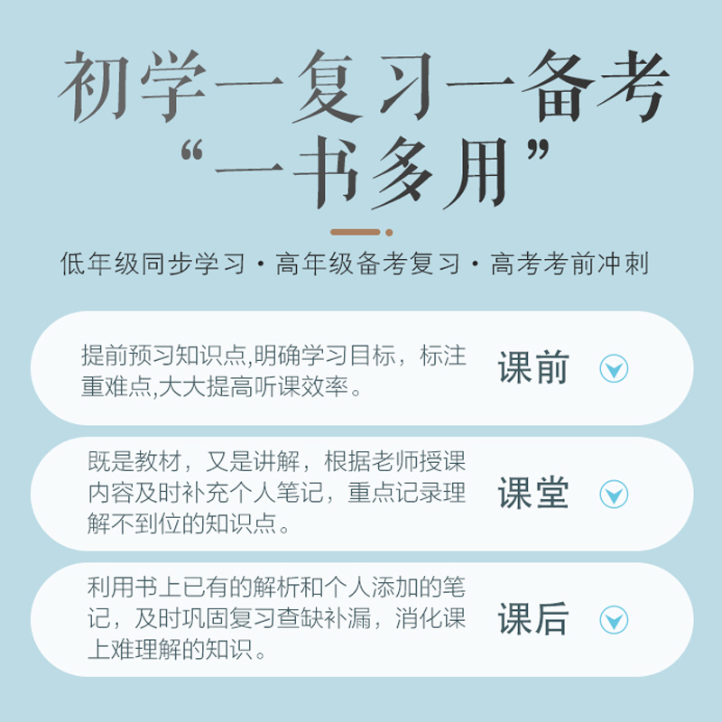 [英语]同步词汇(RJ版) 高中通用 [正版]蓝皮书高中全套基础知识迷你口袋书知识点小四门必背单词小甘速记小本语文数学英