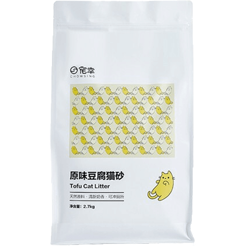 宠幸(CHOWSING)猫砂松木猫砂原味豆腐绿茶膨润土猫用除臭吸水结团 2.7kg图片